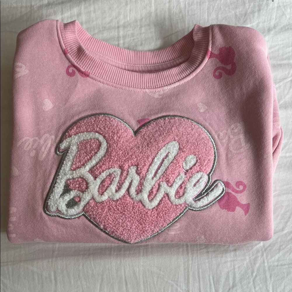 Pink Barbie Sweatshirt with Heart Design